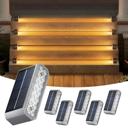 Niorsun Solar Step Lights 6-Pack for $24 + free shipping w/ Prime