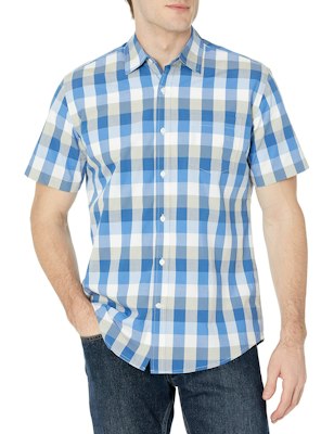 Amazon Essentials Men's Regular-Fit Poplin Shirt for from $7.29 + free shipping w/ Prime
