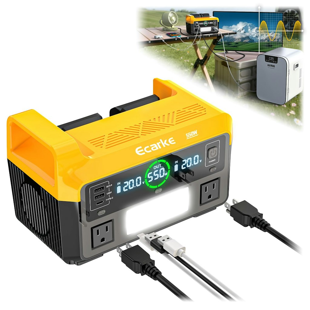 Ecarke 550W Portable Power Inverter for DeWalt 20V Battery: $95 Ecarke 550W Portable Power Inverter for DeWalt 20V Battery: $95