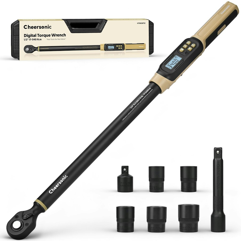 Cheersonic 1/2" Drive Digital Torque Wrench Set: $86
