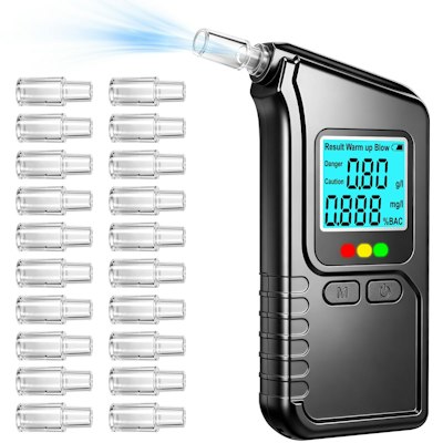 Portable Breathalyzer Digital BAC Tester w/ 20 Mouthpieces for $21 + free shipping w/ Prime