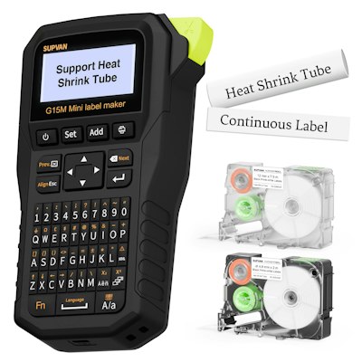 Supvan G15M Mini Portable Label Maker Machine w/ Heat Shrink Tube Bundle for $51 + free shipping