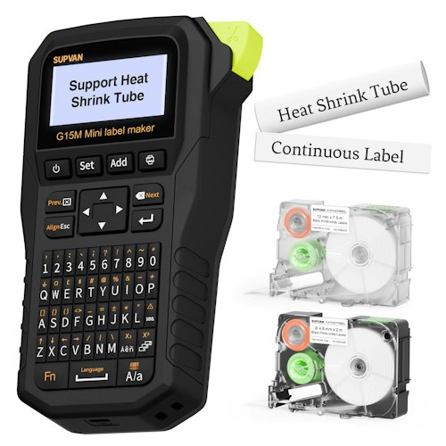 Supvan G15M Mini Portable Label Maker Machine w/ Heat Shrink Tube Bundle for $51 + free shipping