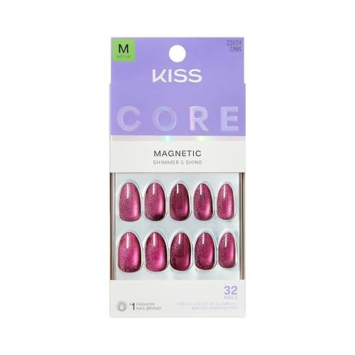 Kiss Core Glittering Purple Medium Almond Press-On Nails 32-Count: $9.64