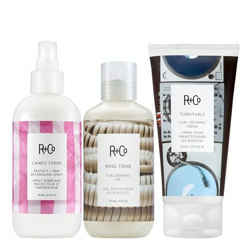 R+Co Candy Stripe Spray, Ring Tone Gel Crème, and Turntable Curl Crème 3-Piece Set: $70.50 R+Co Candy Stripe Spray, Ring Tone Gel Crème, and Turntable Curl Crème 3-Piece Set: $70.50