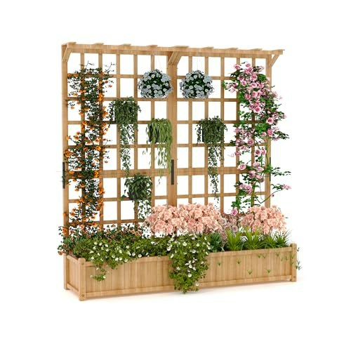 GarveeLife Two-Tier Wooden Planter Box with Trellis: $137.99 GarveeLife Two-Tier Wooden Planter Box with Trellis: $137.99
