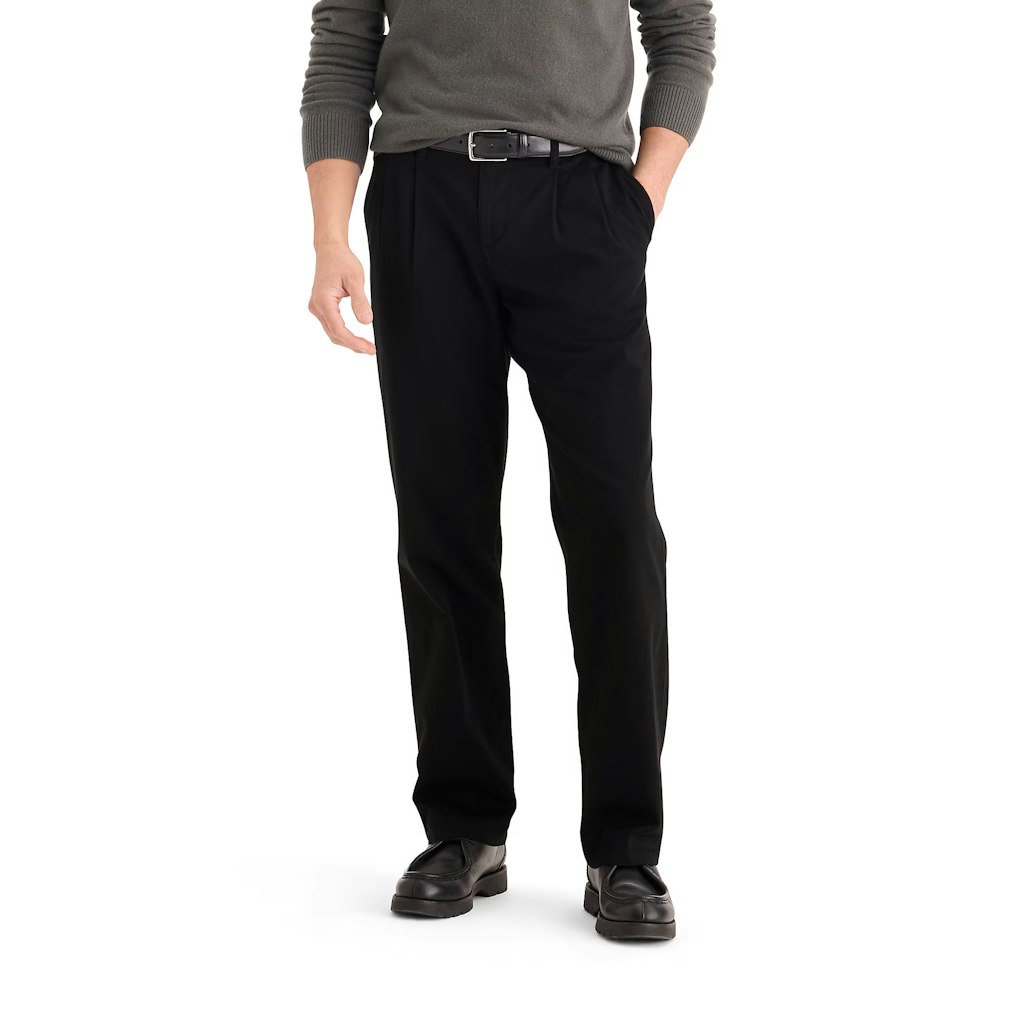 Dockers Men's Straight Fit Pleated Casual Chino Pants: $11