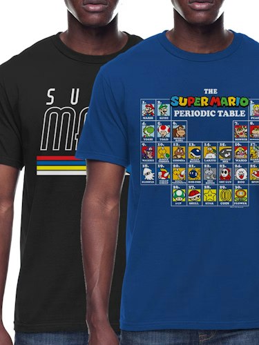 Super Mario Bros. Men's Graphic Tee 2-Pack for $9 + free shipping w/ $35