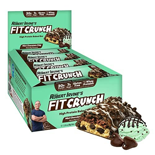 Fitcrunch Mint Chocolate Chip Protein Bars 12-Pack: $33.15
