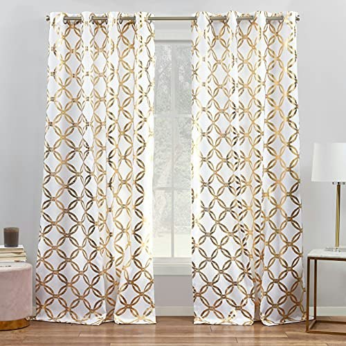 Exclusive Home Modo Metallic Geometric Grommet Top Curtain Panels 2-Pack: $58.44