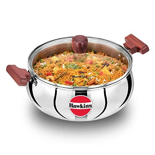 Hawkins 5-Liter Triply Stainless Steel Handi with Glass Lid: $71.59