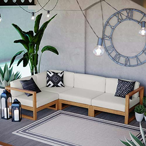 Modway Upland 4-Piece Teak Patio Sectional Sofa Set: $1,727.84 Modway Upland 4-Piece Teak Patio Sectional Sofa Set: $1,727.84