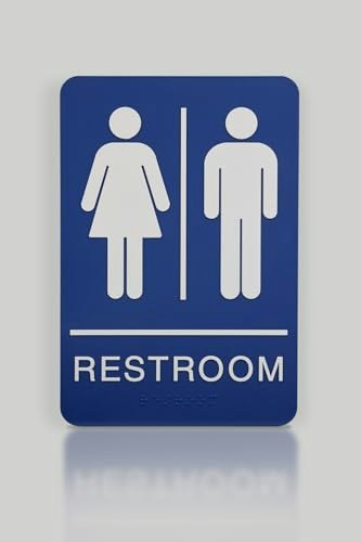 Headline Sign 6" x 9" Braille Restroom Sign: $10.80