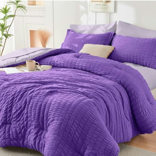 Hymokege King Size Seersucker Comforter Set 7-Piece: $53.98 Hymokege King Size Seersucker Comforter Set 7-Piece: $53.98