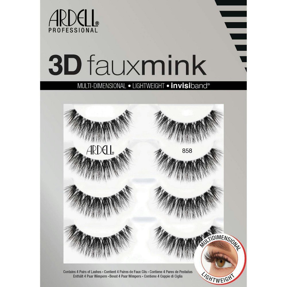 Ardell 3D Faux Mink No. 858 False Eyelashes 4-Pack: $12.99 Ardell 3D Faux Mink No. 858 False Eyelashes 4-Pack: $12.99