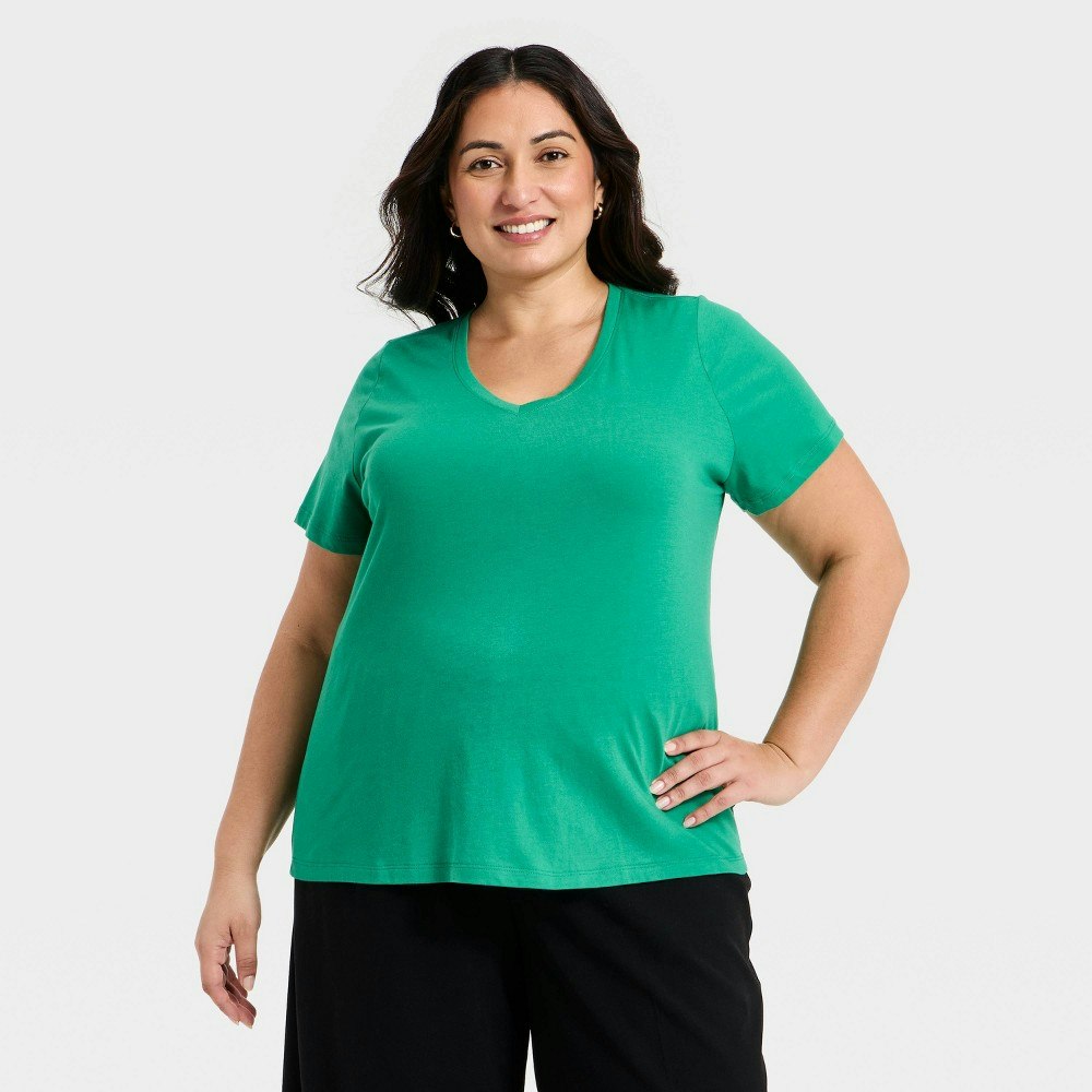 Ava & Viv Women's Short Sleeve V-Neck T-Shirt: $8.40