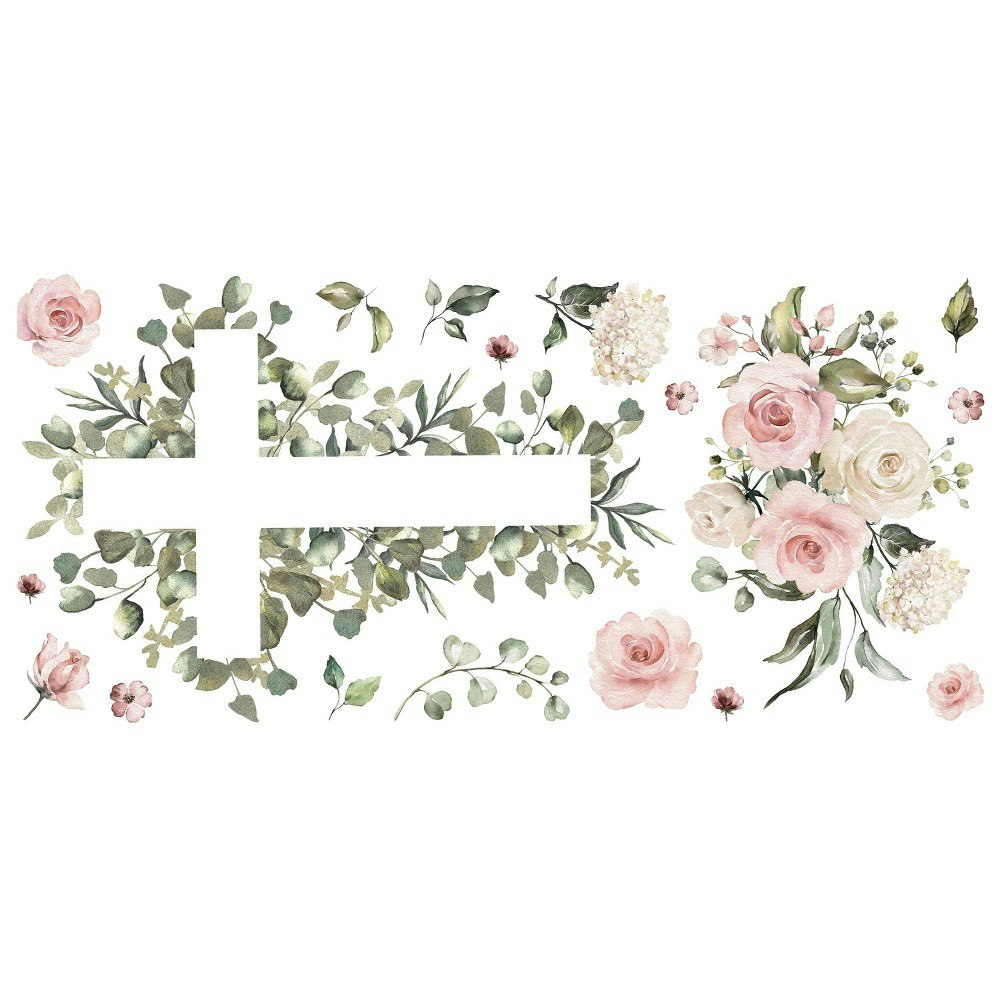RoomMates Watercolor Floral Cross Peel and Stick Wall Decals 18-Pack: $14.29 RoomMates Watercolor Floral Cross Peel and Stick Wall Decals 18-Pack: $14.29