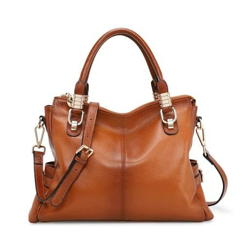 Kattee Women's Leather Satchel Tote Shoulder Bag: $68 Kattee Women's Leather Satchel Tote Shoulder Bag: $68