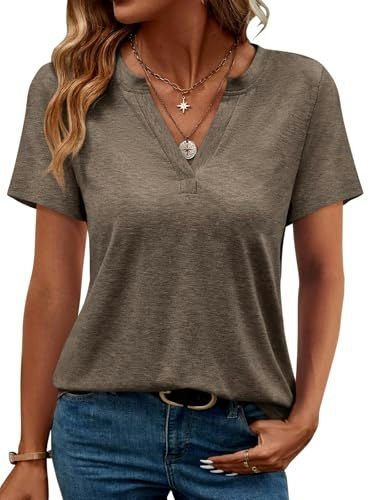 Ticticmimi Women's V-Neck Short Sleeve Casual Top: $8.49 Ticticmimi Women's V-Neck Short Sleeve Casual Top: $8.49