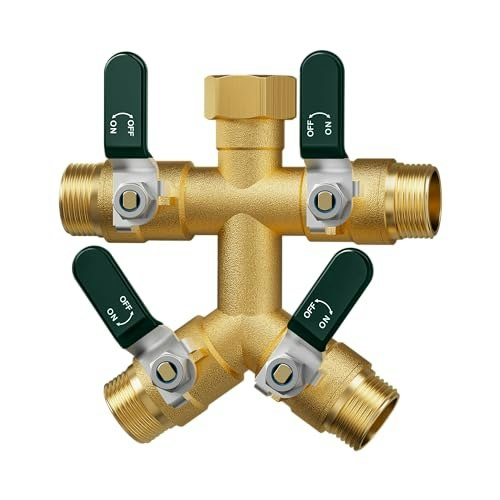 EBH 4-Way Heavy Duty Solid Brass Garden Hose Splitter: $42.48
