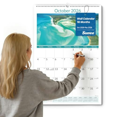 Sunee 22.75" x 15.5" 18-Month Wall Calendar: $16.98 Sunee 22.75" x 15.5" 18-Month Wall Calendar: $16.98