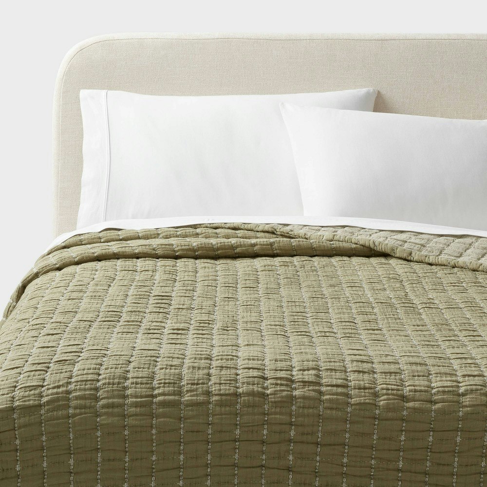 Threshold King Yarn Dye Crinkle Grid Quilt: $99 Threshold King Yarn Dye Crinkle Grid Quilt: $99