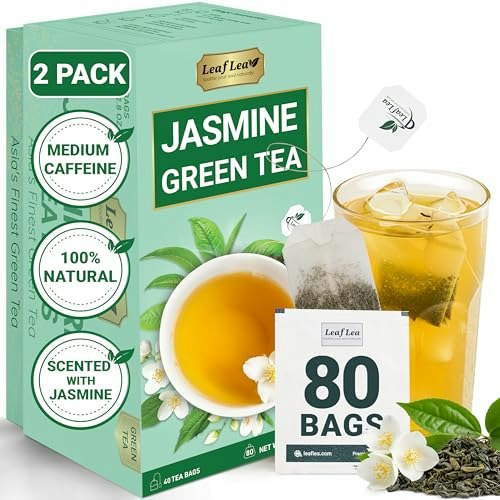 LeafLea Jasmine Green Tea Bags 80-Count: $21.24