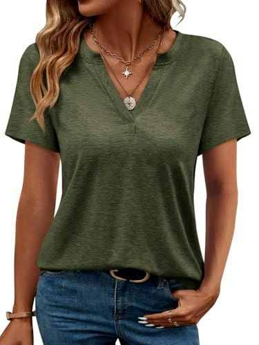 Ticticmimi Women's V-Neck Short Sleeve Casual Top: $9.98 Ticticmimi Women's V-Neck Short Sleeve Casual Top: $9.98