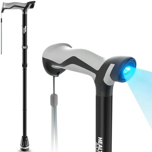 Healthbazaar Adjustable Folding Walking Cane with LED Light: $18.89
