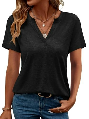 Ticticmimi Women's V-Neck Short Sleeve Casual Top: $12.74 Ticticmimi Women's V-Neck Short Sleeve Casual Top: $12.74