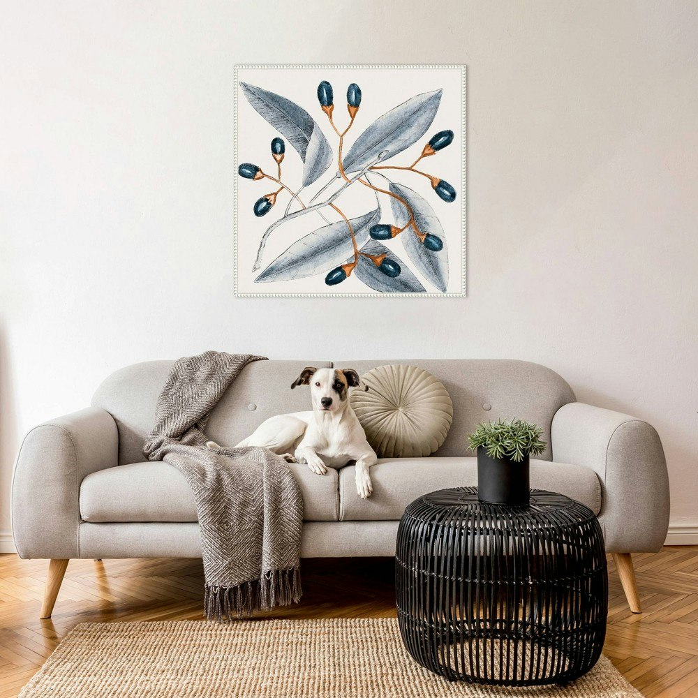 Amanti Art 30\"x30\" Vintage Blue Botanical I Framed Wall Art Print: $156.99
