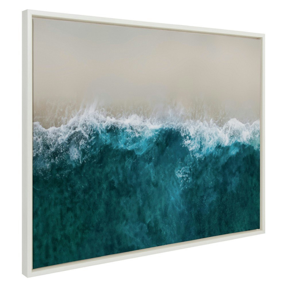 Kate & Laurel 31.5\" x 41.5\" Waves Crashing on the Beach Wall Art: $199.99