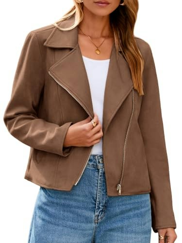 Glamaker Women's Faux Suede Cropped Biker Jacket: $29.22 Glamaker Women's Faux Suede Cropped Biker Jacket: $29.22