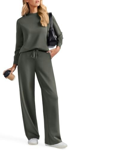 Pinspark Women's High Waist Sweatpants and Side Slit Sweatshirt Lounge Set: $36.53 Pinspark Women's High Waist Sweatpants and Side Slit Sweatshirt Lounge Set: $36.53