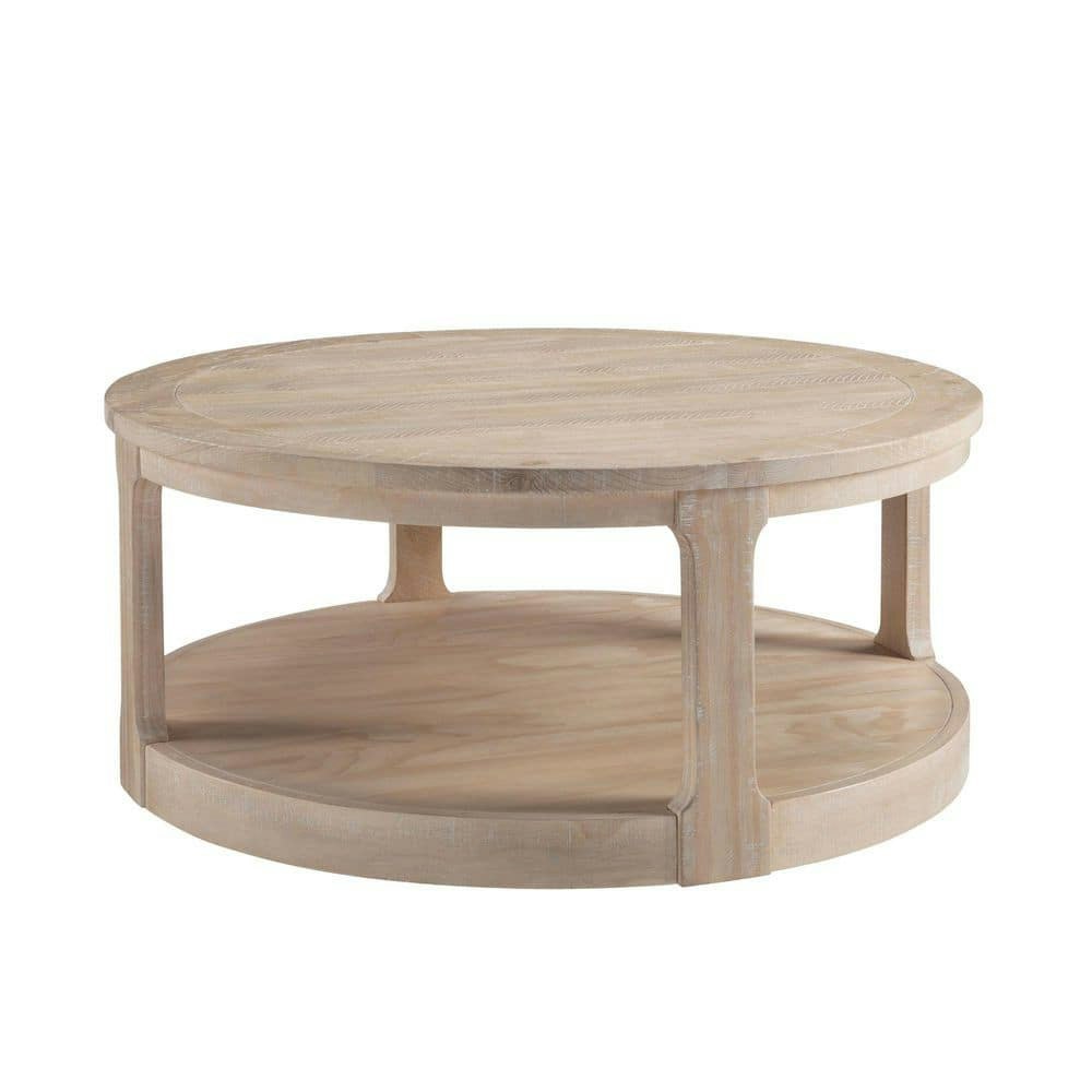 40-Inch Round 2-Tier Wooden Coffee Table: $478 40-Inch Round 2-Tier Wooden Coffee Table: $478