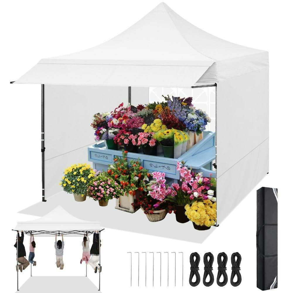 10x10-Foot Pop-Up Canopy Tent with Awning: $159.99