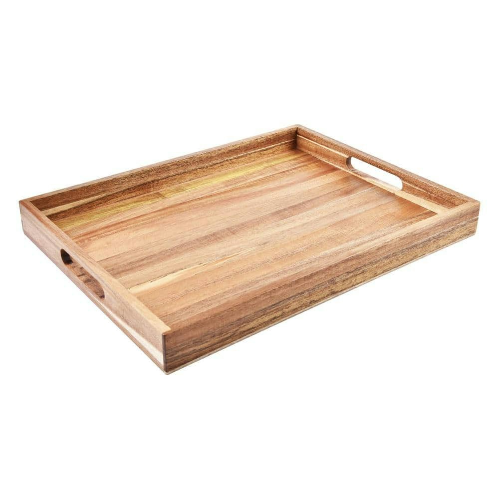 17.5-Inch Rectangular Acacia Wood Serving Tray: $67.72 17.5-Inch Rectangular Acacia Wood Serving Tray: $67.72