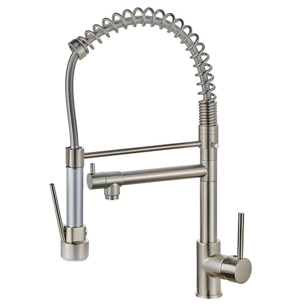 Double Handle Commercial Pull-Down Kitchen Faucet: $128.18