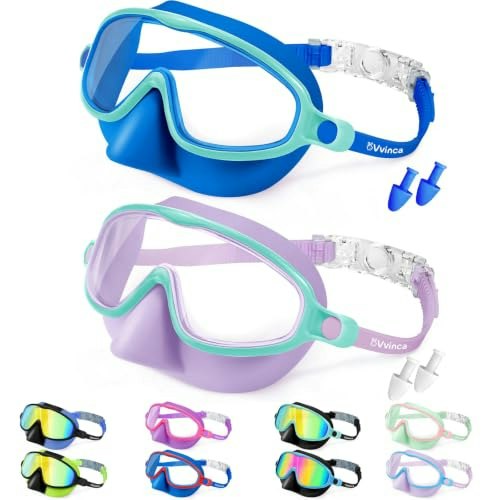 Vvinca Kids' Swimming Goggles with Nose Cover 2-Pack: $17.99 Vvinca Kids' Swimming Goggles with Nose Cover 2-Pack: $17.99