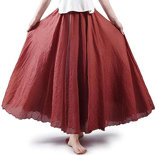 Asher Fashion Women's Bohemian Cotton Linen Maxi Skirt: $25.41 Asher Fashion Women's Bohemian Cotton Linen Maxi Skirt: $25.41