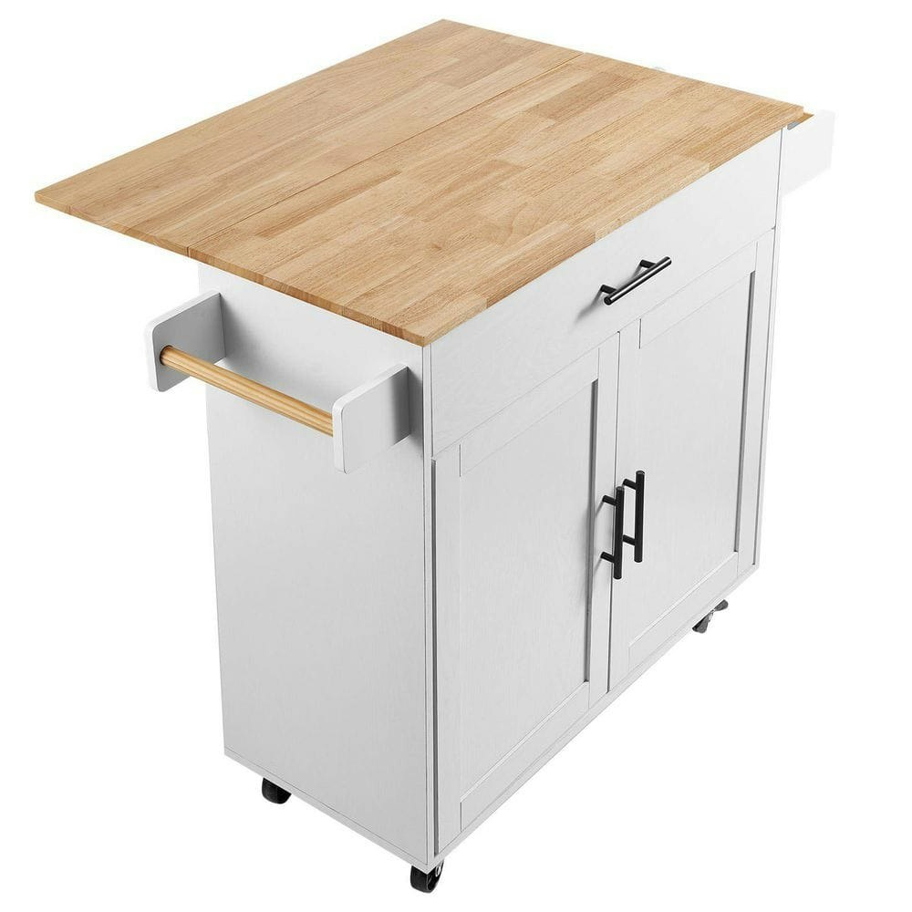 35-Inch Rubber Wood Kitchen Island Cart: $242.31 35-Inch Rubber Wood Kitchen Island Cart: $242.31