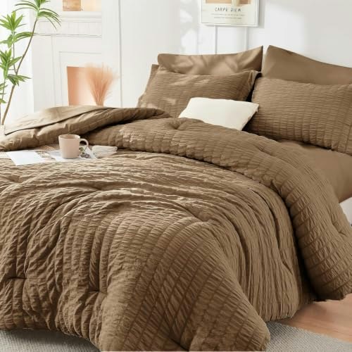 Hymokege Twin XL Seersucker 5-Piece Comforter Set: $29.98 Hymokege Twin XL Seersucker 5-Piece Comforter Set: $29.98