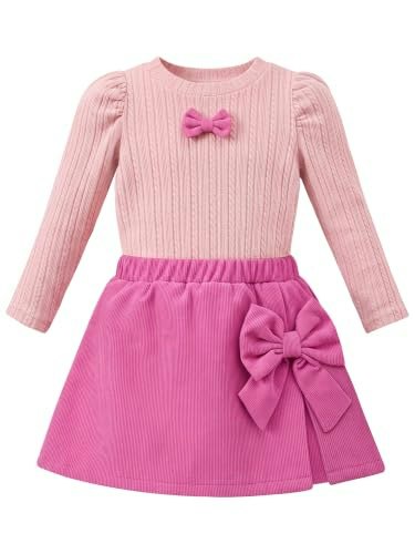 Amawmw Toddler Girl Puff Sleeve Top and Skirt Set: $14.20