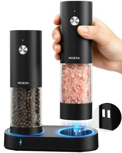 Rechargeable Electric Salt and Pepper Grinder Set: $33.98 Rechargeable Electric Salt and Pepper Grinder Set: $33.98