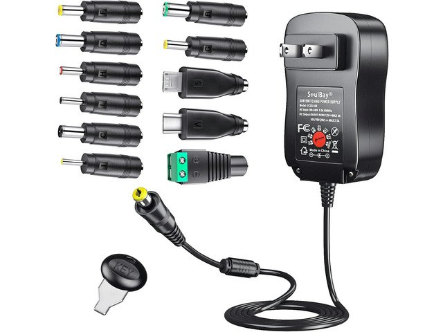 SoulBay 48W Universal AC/DC Power Adapter with 11 Tips: $37.03