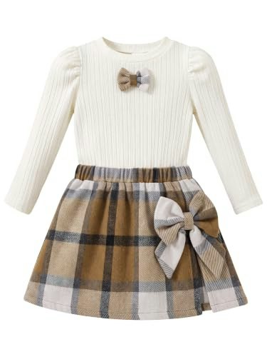 Amawmw Toddler Girl Puff Sleeve Top and Skirt Set: $13.48 Amawmw Toddler Girl Puff Sleeve Top and Skirt Set: $13.48