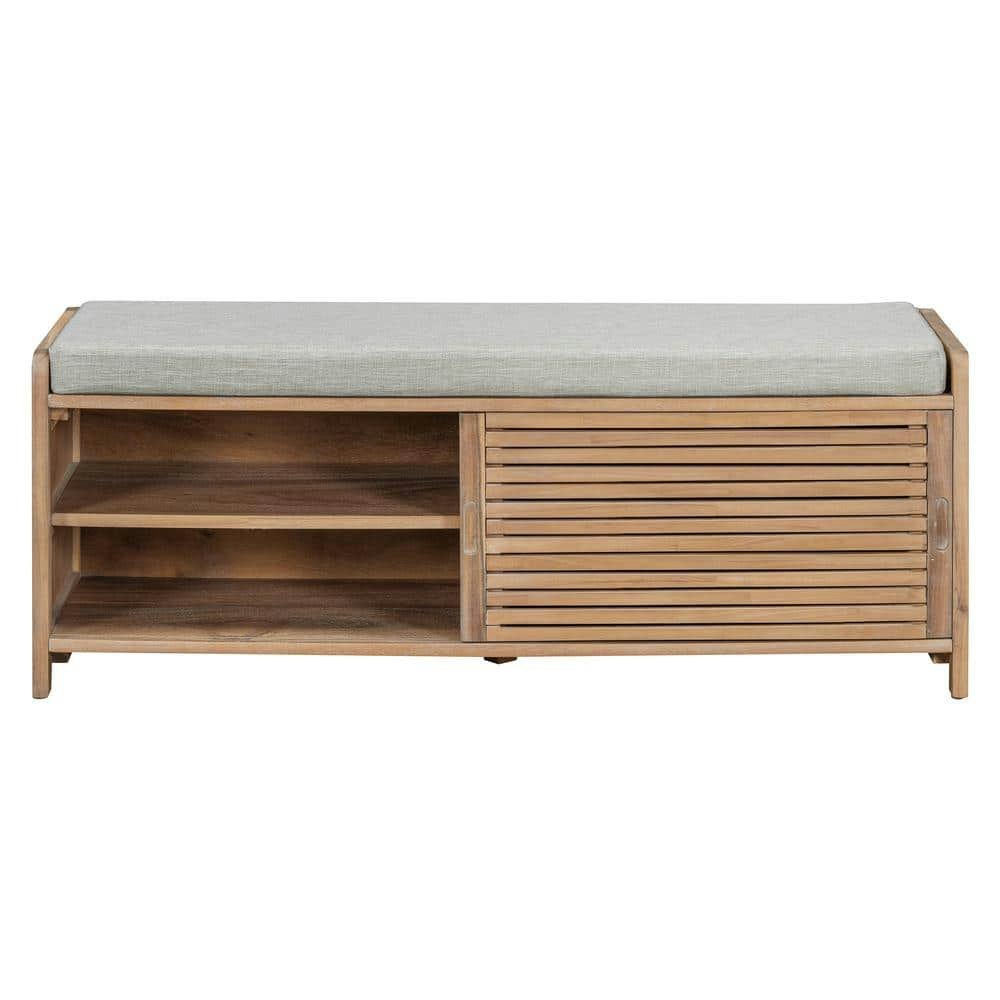 White Washed Wood Outdoor Storage Bench: $275 White Washed Wood Outdoor Storage Bench: $275
