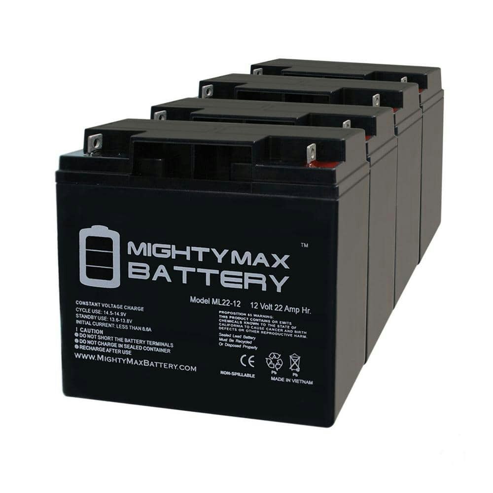 12V 22AH SLA Battery for X-Treme XB-610 Electric Bicycle 4-Pack: $189.99