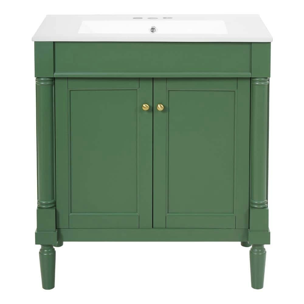 30-Inch Green Freestanding Bath Vanity with Ceramic Sink: $466.99 30-Inch Green Freestanding Bath Vanity with Ceramic Sink: $466.99