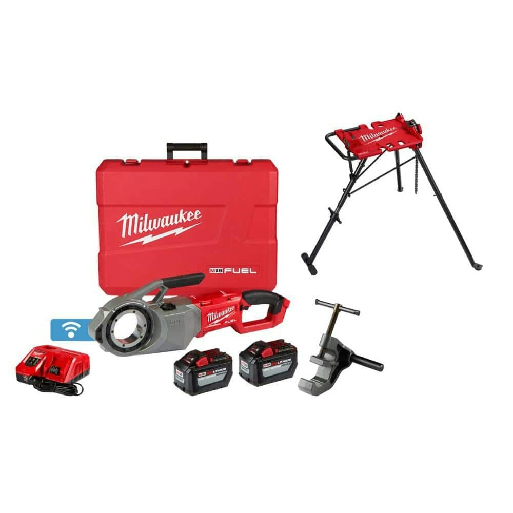 Milwaukee M18 Fuel One-Key Cordless Brushless Pipe Threader Kit with Tripod Chain Vise Stand: $2,837.22